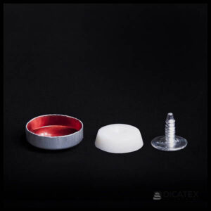 BOTÃO BONÉ ALUMINIO COM ARRUELA PLASTICA