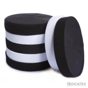 Elástico soft push 33mm branco e preto - Imagem
