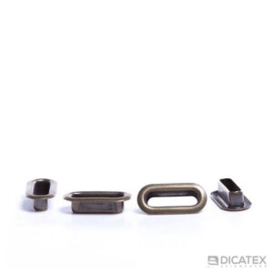 Ilhós oval de metal