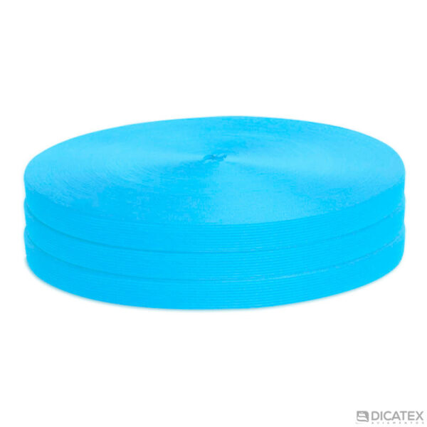 Viés elástico poliéster azul piscina 4517 de 14 mm - Foto